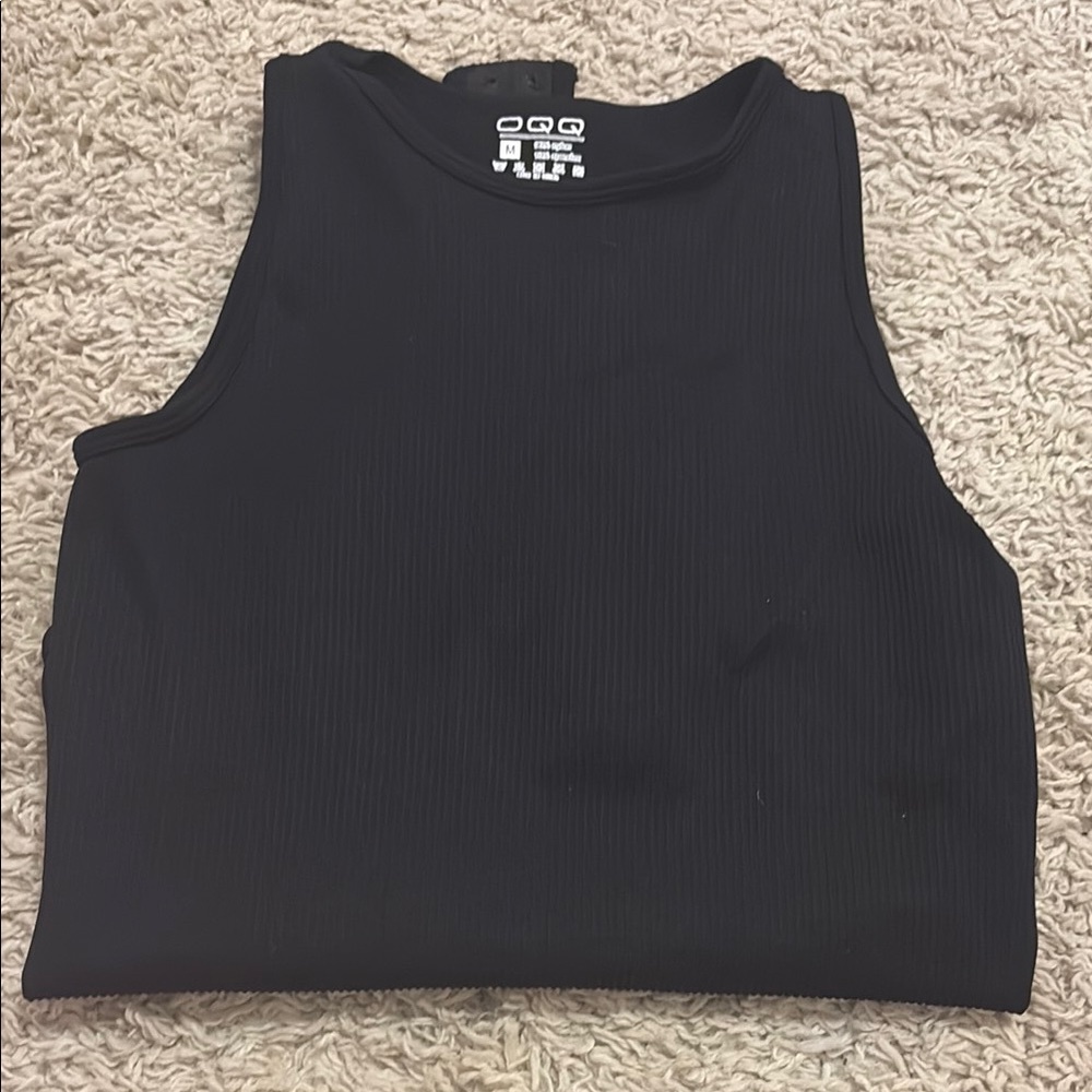 Women's Black Ribbed Tank Top